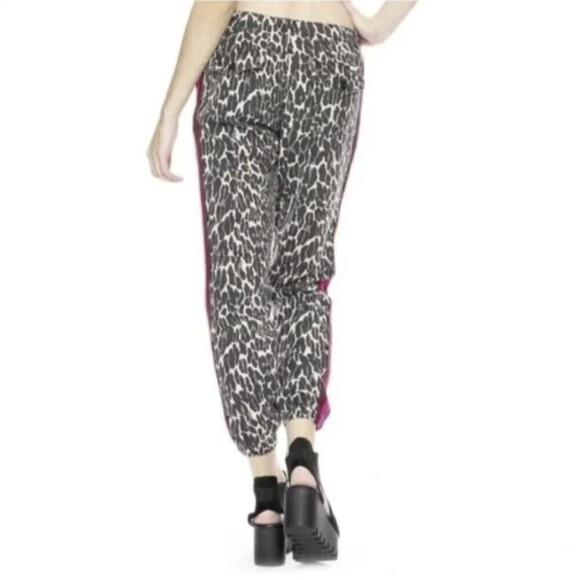 Mother The No Zip Misfit Jungle Eyes Animal Print Linen Striped Jogger Pants 26 - Picture 2 of 10